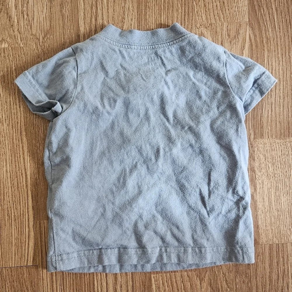 Carter's Light Blue Polo with Cool Little Guy Print